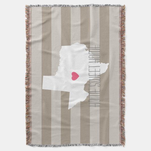 Texas Map Home State Love met Custom Heart Deken (Voorkant Verticaal)