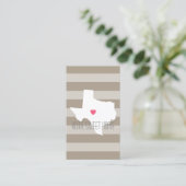 Texas Map Home State Love met Custom Heart Visitekaartje (Staand voorkant)