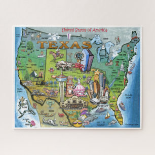 Texas Map Jigzaag Puzzle Legpuzzel