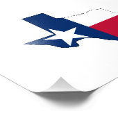 Texas Map Outline en Flag Foto Afdruk (Hoek)