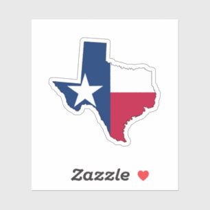 Texas Map Outline en Flag Sticker