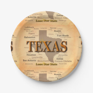 Texas Map Papieren Bordje