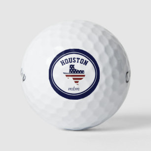 Texas Map Patriotic USA Flag Plaats of tekst Golfballen