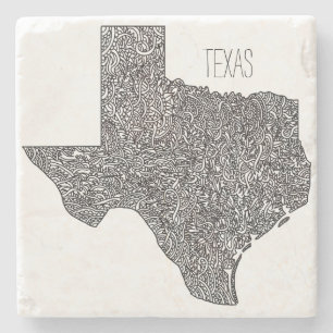 Texas Map Stenen Onderzetter