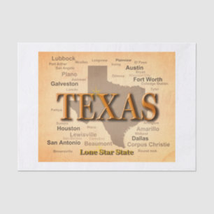 Texas Map Tissuepapier