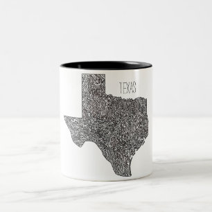 Texas Map Tweekleurige Koffiemok