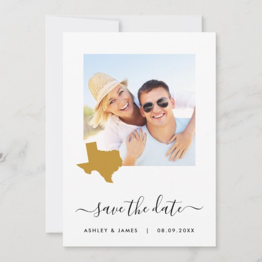 Texas Map Wedding Save the Date Kaart (Voorkant)