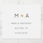 Texas Mariage minimaliste Étiquette de nourriture (Étiquettes simples)
