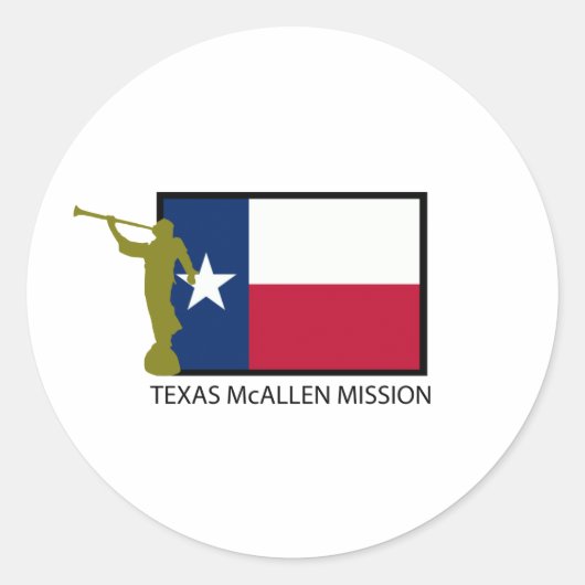 TEXAS McALLEN MISSION LDS CTR Ronde Sticker (Voorkant)