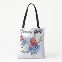 Texas meisje met rood/wit/blauwe bloemen & vogels