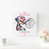 Texas Meisje Thunder_Cove Vierkante Klok (Huis)