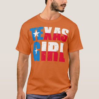 Texas Meisje USA Verdrietige Vlag T-shirt