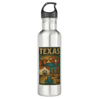 Texas Metal Water Bottle - Roestvrij staal Waterfles