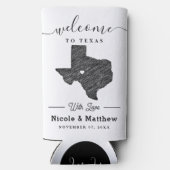 Texas Minimalist Texaanse kaart Bruiloft Welkom (Achterkant)