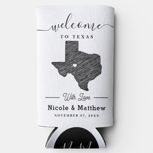 Texas Minimalist Texaanse kaart Bruiloft Welkom (Voorkant)
