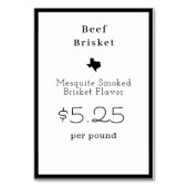 Texas Minimalistisch Modern Food Name Kaart (Voorkant)