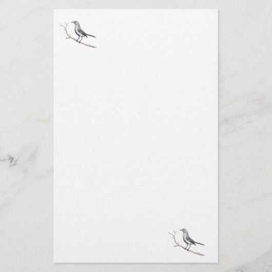 Texas Mockingbird Stationery Briefpapier (Voorkant)