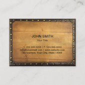 Texas Monogram Logo Leder & Hout Visitekaartje (Achterkant)