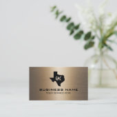Texas Monogram Logo Stylish Bronze Texture Visitekaartje (Staand voorkant)
