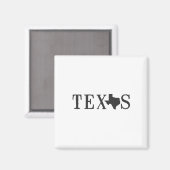Texas Name met State Shaped Letter Word Art Magneet (Voorkant / Achterkant)