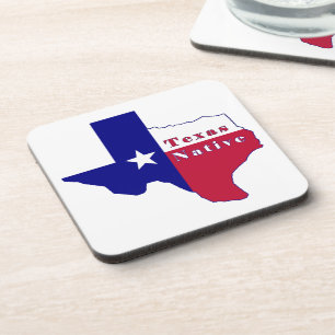 Texas Native Flag Map Bier Onderzetter