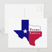Texas Native Flag Map Briefkaart (Voorkant / Achterkant)