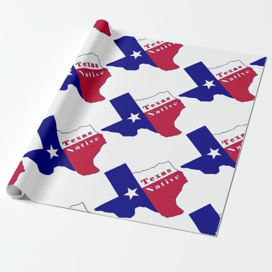 Texas Native Flag Map Cadeaupapier (Uitgerold)