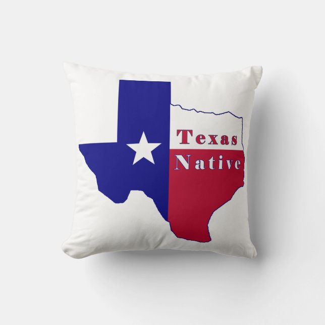 Texas Native Flag Map Kussen (Voorkant)