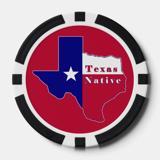 Texas Native Flag Map Poker Chips (Voorkant)