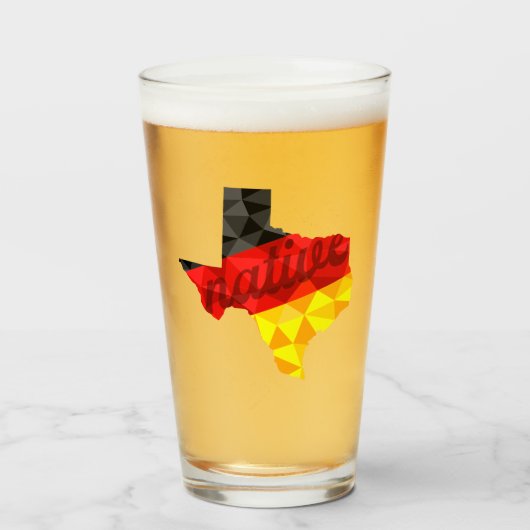 Texas Native Polygon German Flag Glas (Voorkant gevuld)