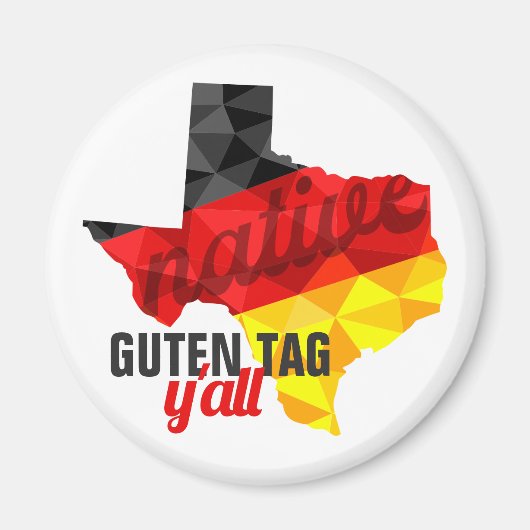 Texas Native Polygon German Flag Magneet (Voorkant)