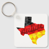 Texas Native Polygon German Flag Sleutelhanger (Voorkant)