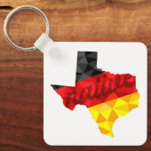 Texas Native Polygon German Flag Sleutelhanger (Voorkant)