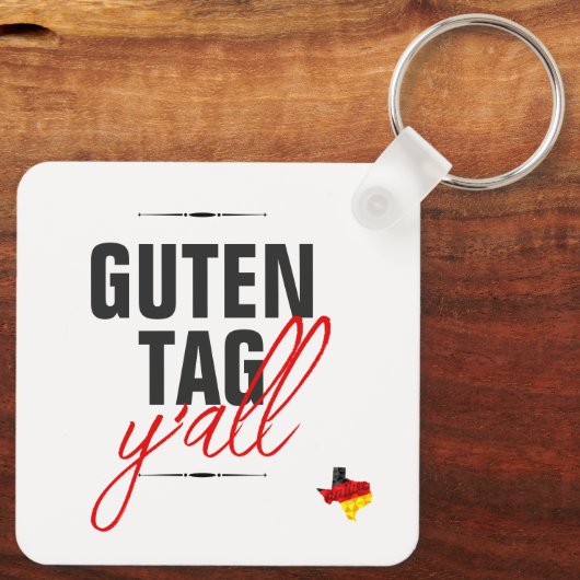 Texas Native Polygon German Flag Sleutelhanger (Achterkant)