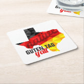 Texas Native Polygon German Flag Vierkante Kartonnen Onderzetter (Schuin)