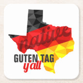 Texas Native Polygon German Flag Vierkante Kartonnen Onderzetter (Voorkant)