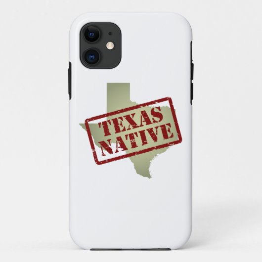 Texas Native Stamped op Map Case-Mate iPhone Case (Achterkant)