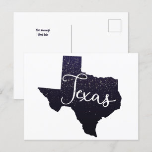 Texas Night Stars State Shape Briefkaart