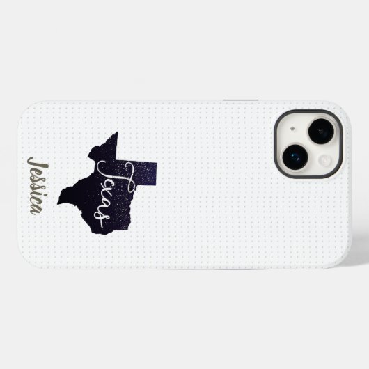Texas Night Stars State Shape Case-Mate iPhone Case (Achterkant (horizontaal))