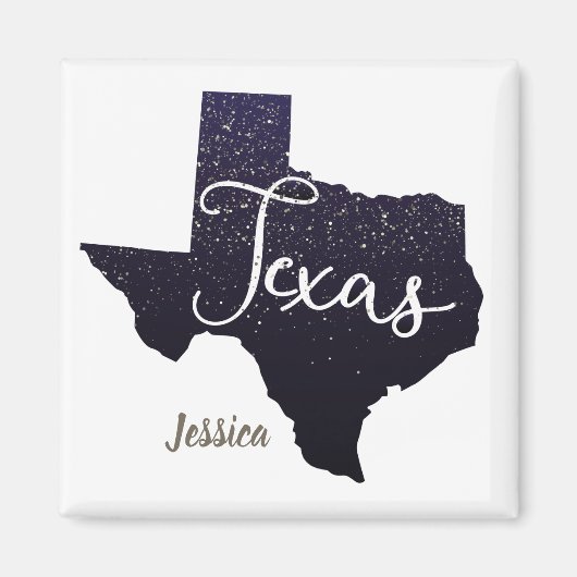 Texas Night Stars State Shape Magneet (Voorkant)