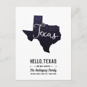 Texas Night Stars State Shape Moving Announement Aankondigingskaart (Voorkant)