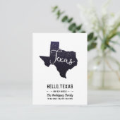 Texas Night Stars State Shape Moving Announement Aankondigingskaart (Staand voorkant)
