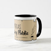 Texas Notional Public Scroll Feather Quill Mok (Voorkant rechts)