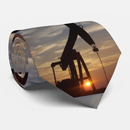 Texas Oil pumping at Sunset Stropdas (Opgerold)