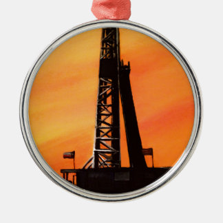 Texas Oil Rig Metalen Ornament