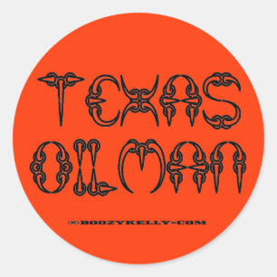 Texas Oilman, Olieveld Sticker, Oliestukken, Derri Ronde Sticker