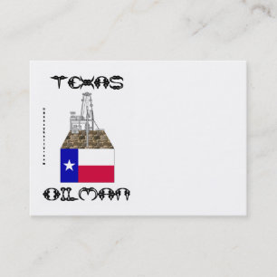 Texas Oilman, Visitekaartjes, Olie, Gas, Rig, Vlag Visitekaartje