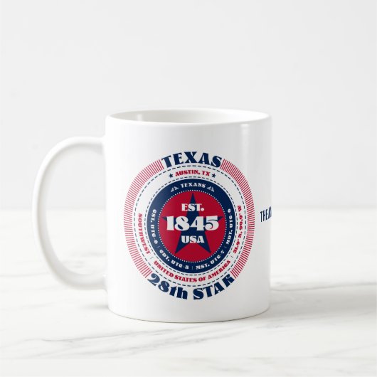 Texas Patriotic Circulaire Monogram Mug (Gauche)