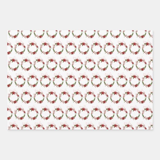 Texas Patterned Letters and Poinsettia Wreath Inpakpapier Vel (Voorkant 2)