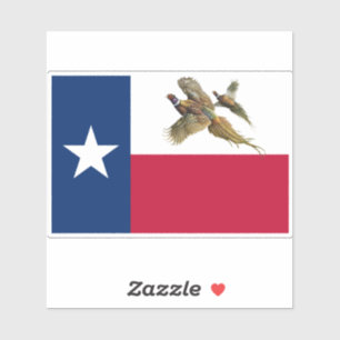 Texas Pheasant Flag Sticker